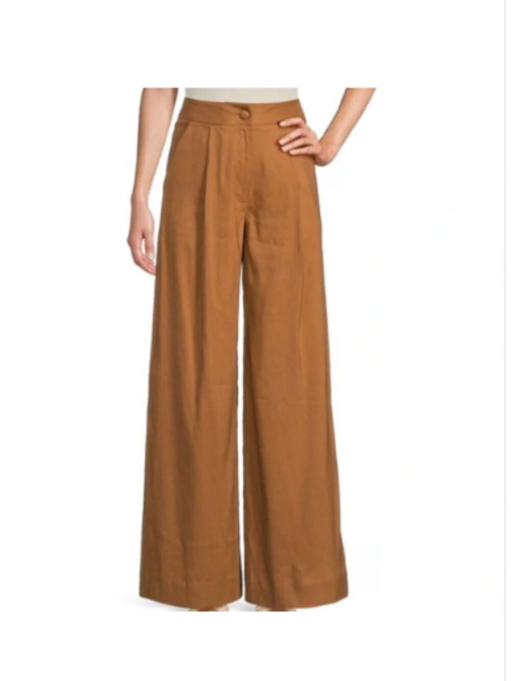 NWT Antonio Melani x M.G. Style Gigi Linen Wide Leg Trouser Pants Walnut 12